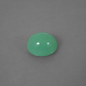 2.05 ct Green Chrysoprase Gemstone, Chrysoprase Gem in Oval Cabochon Shape for Sale.