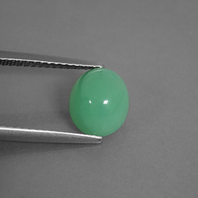 2.05 ct Green Chrysoprase Stone, Natural Chrysoprase in Oval Cabochon Shape for Sale