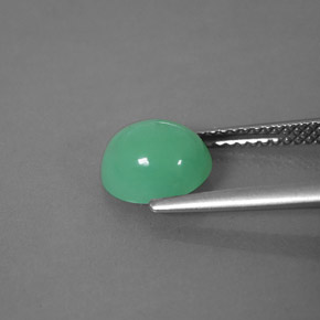 Chrysoprase Gemstone in 8.5 x 7.2 mm Size for Sale, Chrysoprase Stone in Green Color