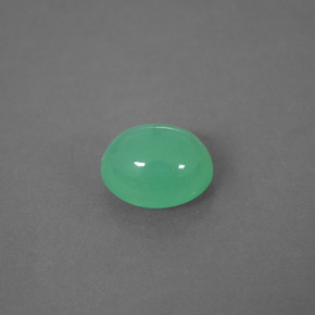 2.05 ct Green Chrysoprase Gemstone, Chrysoprase Gem in Oval Cabochon Shape for Sale.