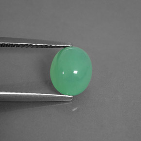 2.05 ct Green Chrysoprase Stone, Natural Chrysoprase in Oval Cabochon Shape for Sale