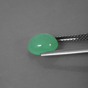 Chrysoprase Gemstone in 8.5 x 7.1 mm Size for Sale, Chrysoprase Stone in Green Color
