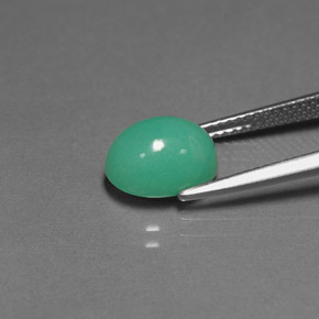 Chrysoprase Gemstone in 10 x 8 mm (calibrated) Size for Sale, Chrysoprase Stone in Green Color