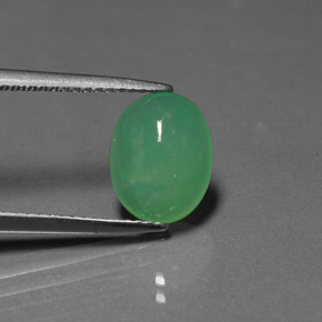 2.61 ct Green Chrysoprase Stone, Natural Chrysoprase in Oval Cabochon Shape for Sale