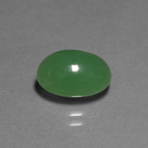 3.42 ct Green Chrysoprase Gemstone, Chrysoprase Gem in Oval Cabochon Shape for Sale.