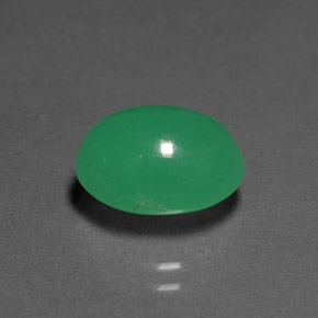 4.22 ct Green Chrysoprase Stone, Natural Chrysoprase in Oval Cabochon Shape for Sale