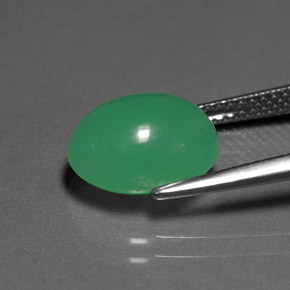 Chrysoprase Gemstone in 11 x 9 mm (calibrated) Size for Sale, Chrysoprase Stone in Green Color