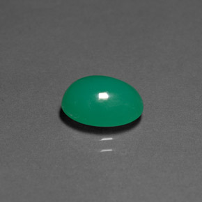 2.49 ct Green Chrysoprase Gemstone, Chrysoprase Gem in Oval Cabochon Shape for Sale.