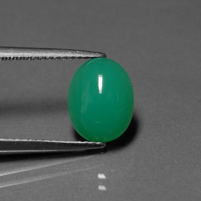 2.49 ct Green Chrysoprase Stone, Natural Chrysoprase in Oval Cabochon Shape for Sale