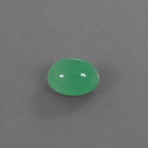 3.87 ct Green Chrysoprase Gemstone, Chrysoprase Gem in Oval Cabochon Shape for Sale.