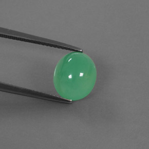 3.87 ct Green Chrysoprase Stone, Natural Chrysoprase in Oval Cabochon Shape for Sale