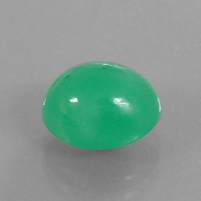 3.45 ct Green Chrysoprase Gemstone, Chrysoprase Gem in Oval Cabochon Shape for Sale.