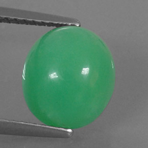 3.95 ct Green Chrysoprase Stone, Natural Chrysoprase in Oval Cabochon Shape for Sale