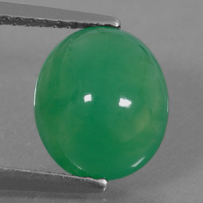 2.68 ct Green Chrysoprase Stone, Natural Chrysoprase in Oval Cabochon Shape for Sale