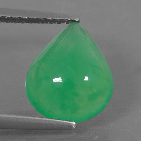 2.68 ct Green Chrysoprase Stone, Natural Chrysoprase in Pear Cabochon Shape for Sale