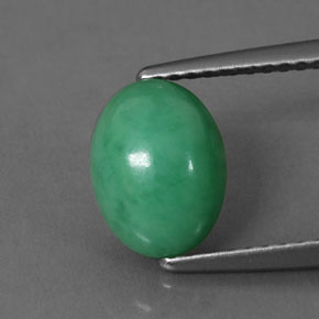 2.03 ct Green Chrysoprase Stone, Natural Chrysoprase in Oval Cabochon Shape for Sale