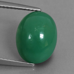 3.90 ct Green Chrysoprase Stone, Natural Chrysoprase in Oval Cabochon Shape for Sale