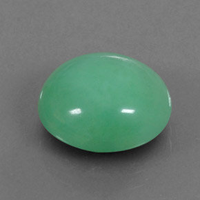 6.16 ct Green Chrysoprase Gemstone, Chrysoprase Gem in Oval Cabochon Shape for Sale.