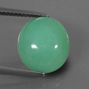 6.16 ct Green Chrysoprase Stone, Natural Chrysoprase in Oval Cabochon Shape for Sale