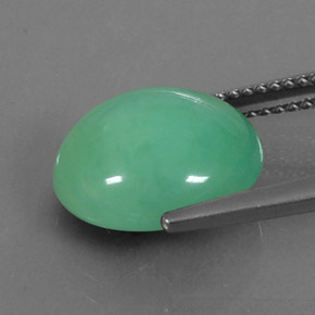Chrysoprase Gemstone in 12.7 x 11.4 mm Size for Sale, Chrysoprase Stone in Green Color