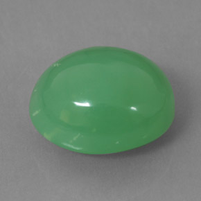 9.75 ct Green Chrysoprase Gemstone, Chrysoprase Gem in Oval Cabochon Shape for Sale.