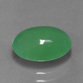 2.42 ct Green Chrysoprase Gemstone, Chrysoprase Gem in Oval Cabochon Shape for Sale.