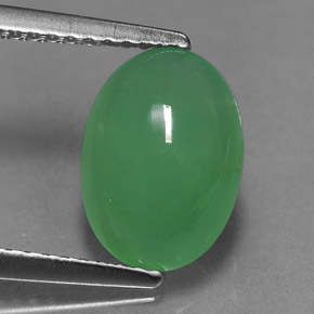 2.42 ct Green Chrysoprase Stone, Natural Chrysoprase in Oval Cabochon Shape for Sale