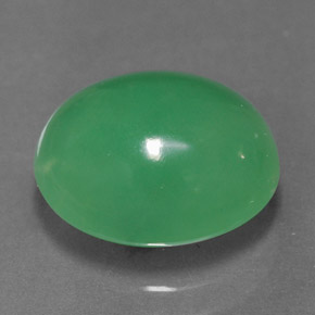 3.90 ct Green Chrysoprase Gemstone, Chrysoprase Gem in Oval Cabochon Shape for Sale.