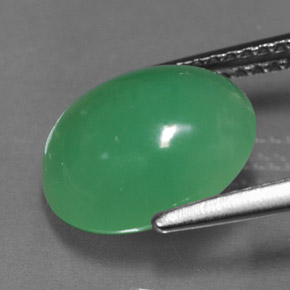 Chrysoprase Gemstone in 11.2 x 9.8 mm Size for Sale, Chrysoprase Stone in Green Color