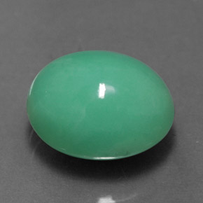 2.84 ct Green Chrysoprase Gemstone, Chrysoprase Gem in Oval Cabochon Shape for Sale.