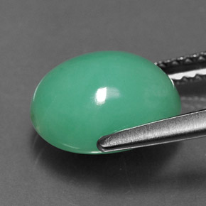 Chrysoprase Gemstone in 9.5 x 7.9 mm Size for Sale, Chrysoprase Stone in Green Color