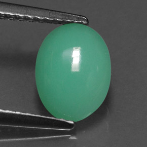 1.47 ct Green Chrysoprase Stone, Natural Chrysoprase in Oval Cabochon Shape for Sale