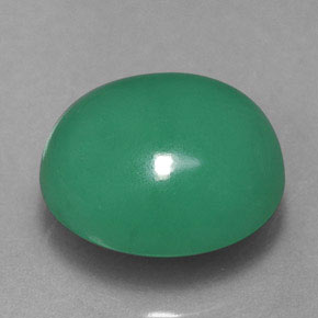 3.14 ct Green Chrysoprase Gemstone, Chrysoprase Gem in Oval Cabochon Shape for Sale.