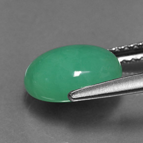 Chrysoprase Gemstone in 9 x 7 mm (calibrated) Size for Sale, Chrysoprase Stone in Green Color