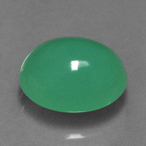 2.69 ct Green Chrysoprase Gemstone, Chrysoprase Gem in Oval Cabochon Shape for Sale.