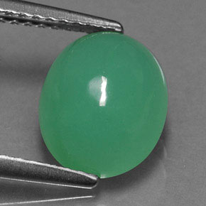 2.69 ct Green Chrysoprase Stone, Natural Chrysoprase in Oval Cabochon Shape for Sale