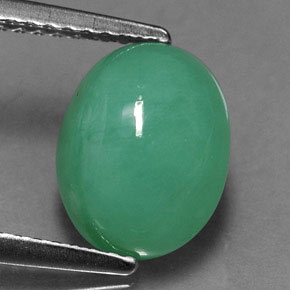 2.74 ct Green Chrysoprase Stone, Natural Chrysoprase in Oval Cabochon Shape for Sale