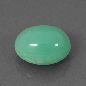 3.35 ct Green Chrysoprase Stone, Natural Chrysoprase in Oval Cabochon Shape for Sale