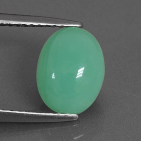 2.68 ct Green Chrysoprase Gemstone, Chrysoprase Gem in Oval Cabochon Shape for Sale.