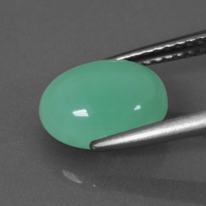 Chrysoprase Gemstone in 9.7 x 7.4 mm Size for Sale, Chrysoprase Stone in Green Color