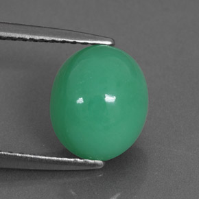 2.70 ct Green Chrysoprase Gemstone, Chrysoprase Gem in Oval Cabochon Shape for Sale.