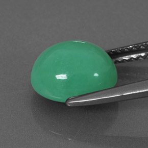 Chrysoprase Gemstone in 9.2 x 7.7 mm Size for Sale, Chrysoprase Stone in Green Color