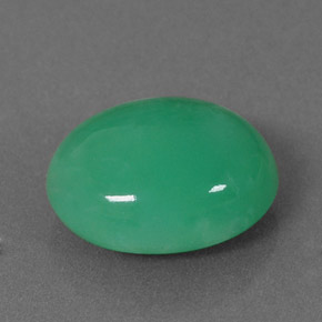 3.92 ct Green Chrysoprase Stone, Natural Chrysoprase in Oval Cabochon Shape for Sale