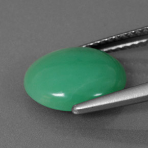 Chrysoprase Gemstone in 10.9 x 9.5 mm Size for Sale, Chrysoprase Stone in Green Color