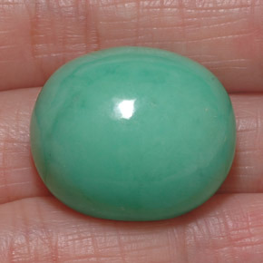39.50 ct Green Chrysoprase Stone, Natural Chrysoprase in Oval Cabochon Shape for Sale