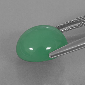 Chrysoprase Gemstone in 11.4 x 10.1 mm Size for Sale, Chrysoprase Stone in Green Color