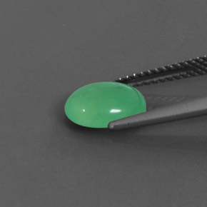 Chrysoprase Gemstone in 9 x 7 mm (calibrated) Size for Sale, Chrysoprase Stone in Green Color