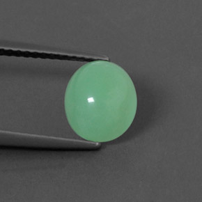 1.79 ct Green Chrysoprase Gemstone, Chrysoprase Gem in Oval Cabochon Shape for Sale.