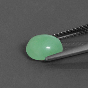 Chrysoprase Gemstone in 8.4 x 7.1 mm Size for Sale, Chrysoprase Stone in Green Color