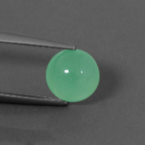 1.74 ct Green Chrysoprase Gemstone, Chrysoprase Gem in Round Cabochon Shape for Sale.